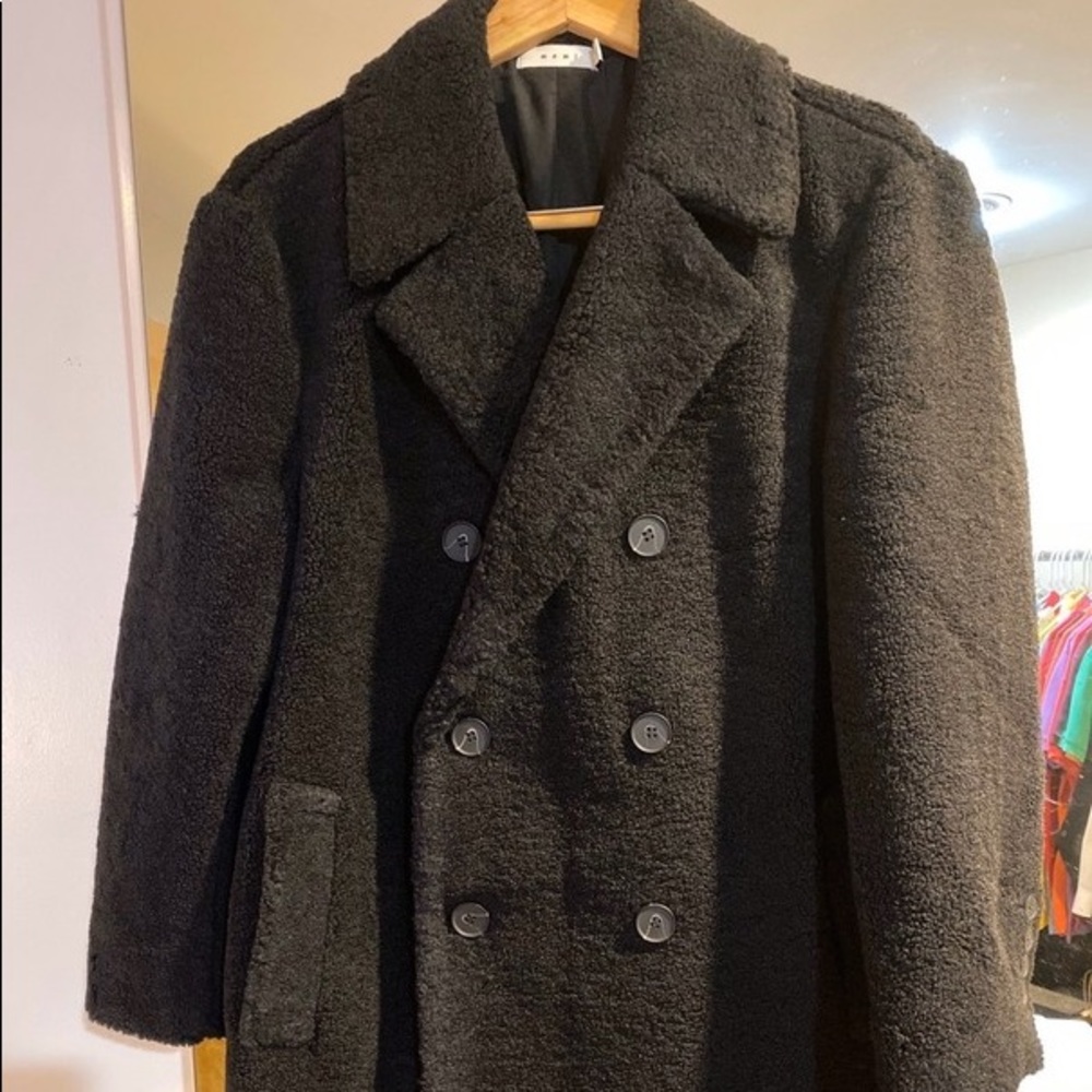 Black Sherpa Peacoat from mnml